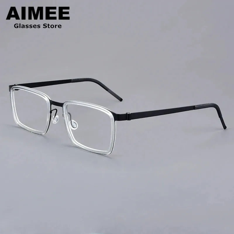 Aimee Unisex Full Rim Square Titanium Acetate Eyeglasses Frame - Lightweight Durable Glasses for Men & Women - Perfect for Reading, Work, and Everyday Fashion