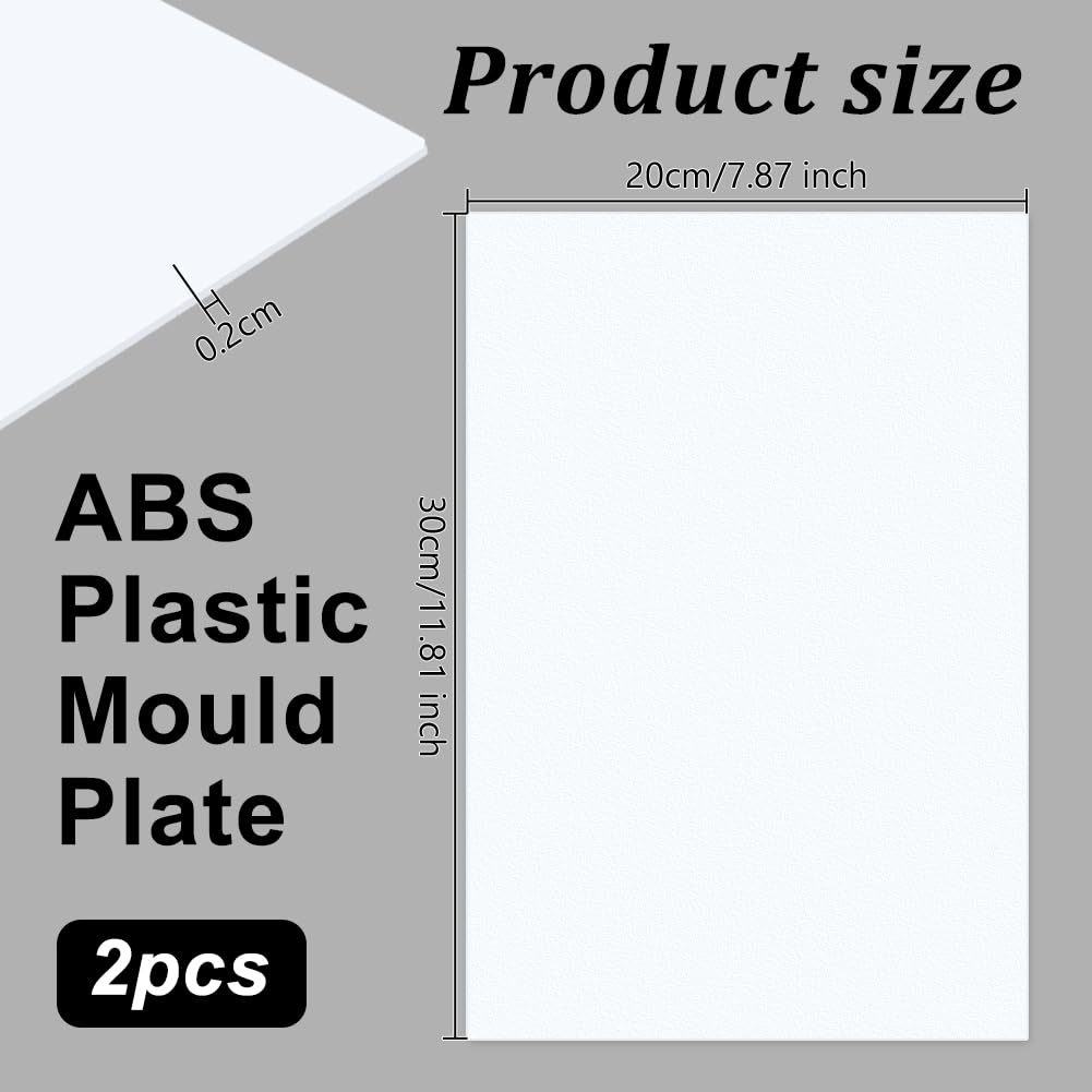 OLYCRAFT 2-Pack White ABS Plastic Sheets 11.8x7.9 Inches, 2mm Thick - Durable Hard Plastic Plates for Architectural Models, Sand Tables & DIY Building Projects - Perfect for Crafting, Prototyping and School Projects