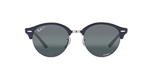 Blue on Silver/Dark Blue Gradient Mirrored Polarized