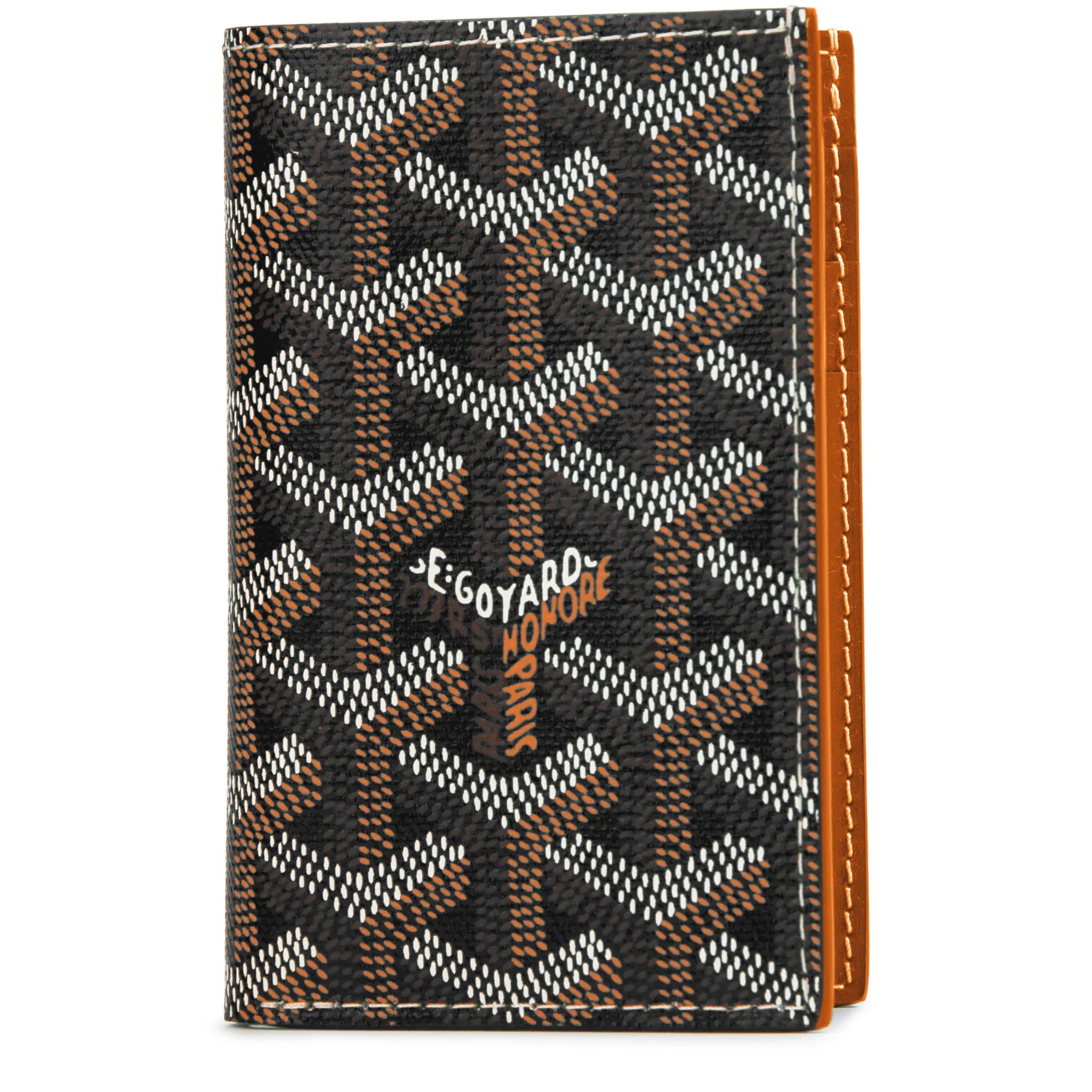 Goyard Saint Pierre Card Wallet in Black & Tan - Premium Leather Card Holder for Men & Women - Perfect for Travel, Business & Everyday Use