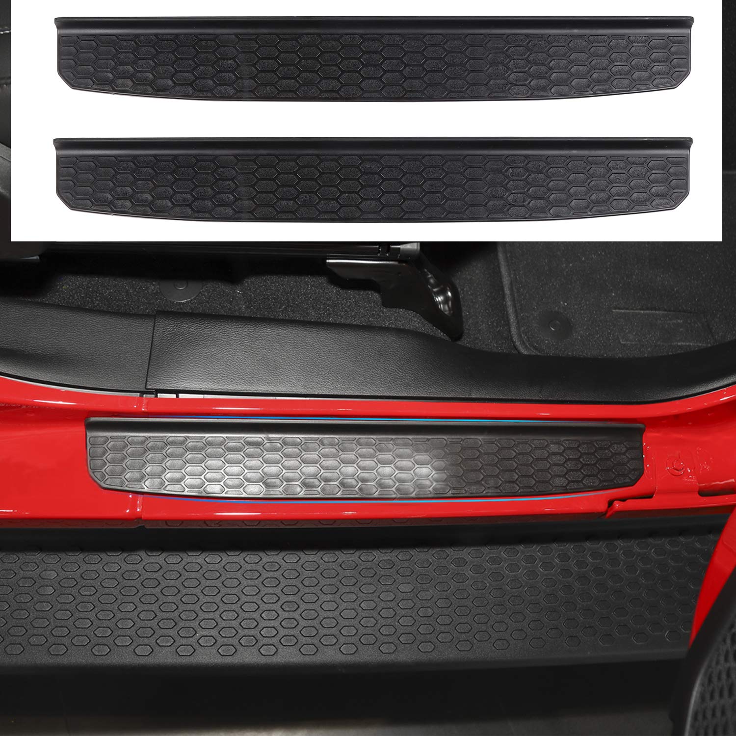 2018-2020 Jeep Wrangler JL & 2020 Jeep Gladiator JT 2-Door Stainless Steel Door Sill Guards - 2pc Scuff Plate Protector Set for Exterior Accessories | Off-Road Protection & Style Upgrade