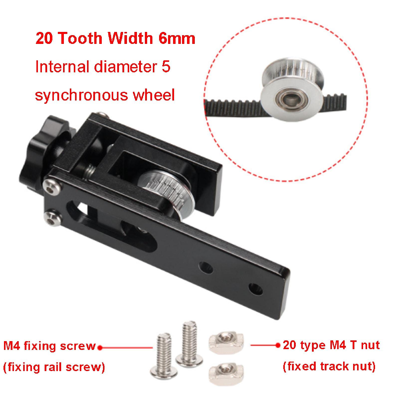 3D Printer X-Axis Belt Tensioner - Aluminum Profile Synchronous Belt Straightener & Upgraded Stretch Kit for 2020 Printers | Perfect for DIY 3D Printer Maintenance & Precision Calibration