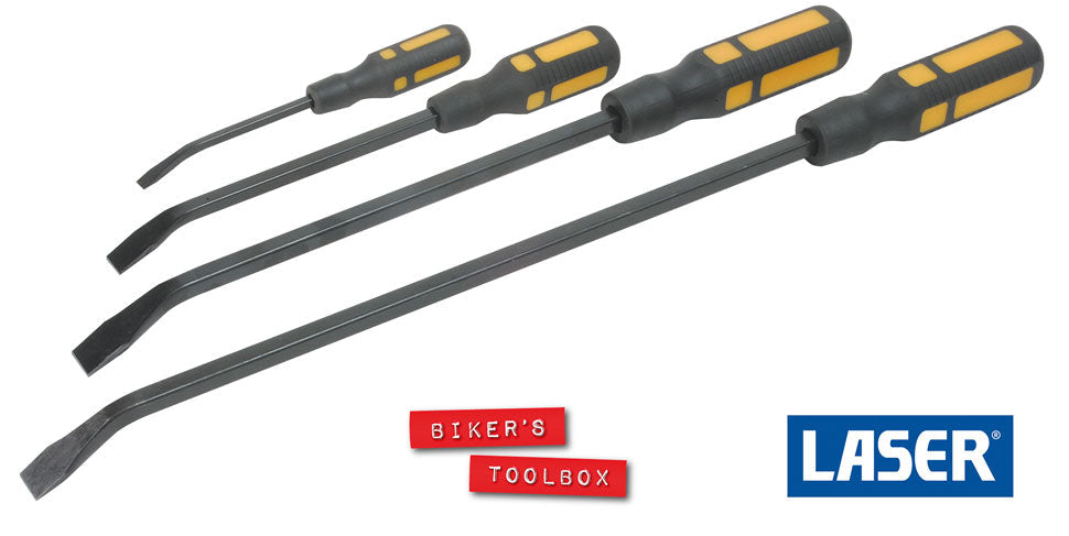 4-Piece Professional Pry Bar Set - Heavy Duty Tools for Auto Repair, Construction & DIY Projects - Perfect for Mechanics, Contractors & Home Improvement