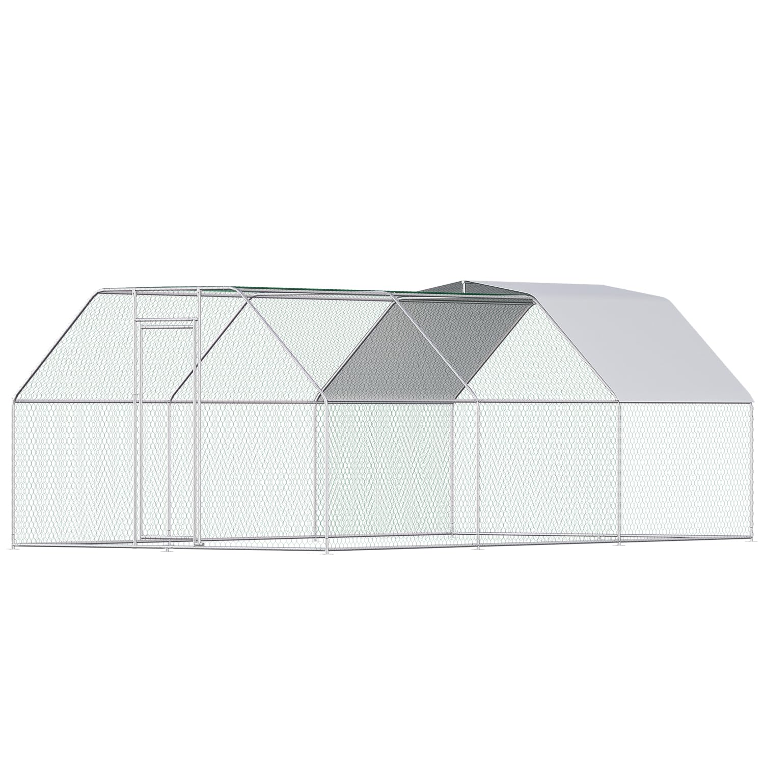 Large Walk-In Metal Chicken Coop for Multiple Chickens - Durable Poultry Cage with Waterproof & UV-Resistant Cover - Backyard Chicken House (19.5'L x 9.8'W x 6.8'H) - Perfect for Raising Hens, Ducks & Small Livestock in Your Garden or Farm