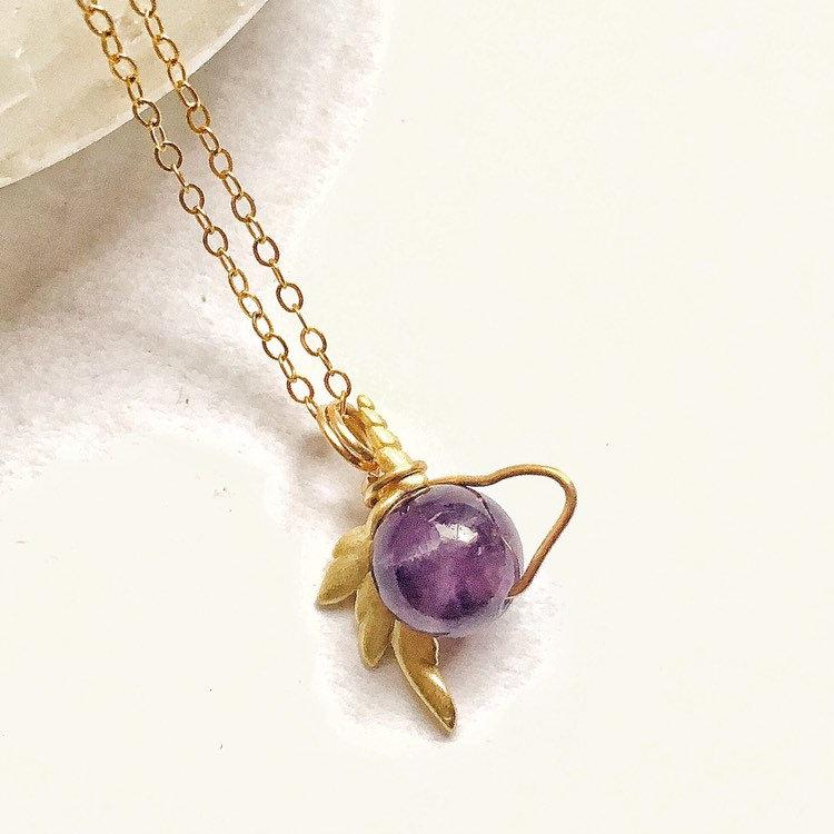 14K Gold Filled Amethyst Unicorn Charm Necklace for Women - Elegant Crystal Jewelry Gift for Birthday, Anniversary & Special Occasions