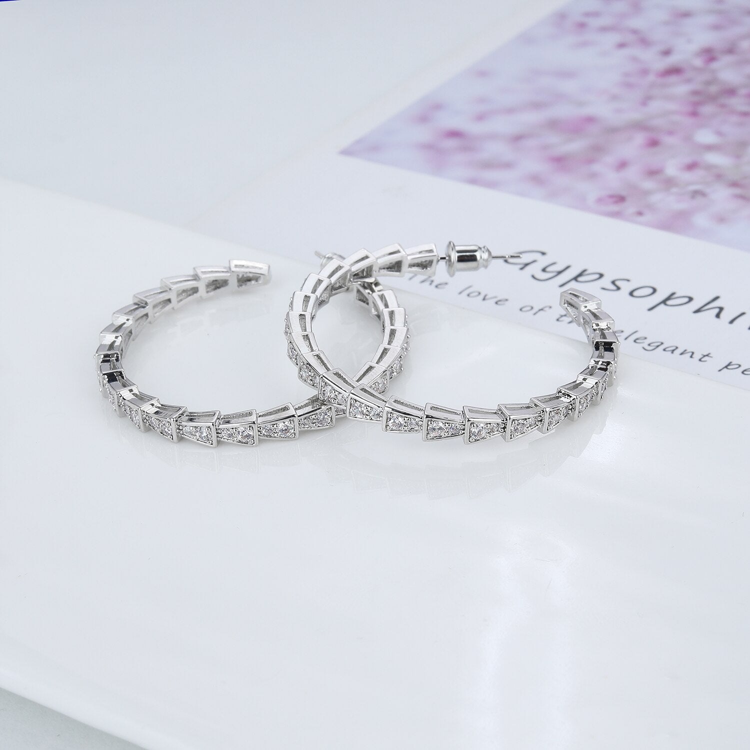 Cubic Zirconia CZ Semicircle Earrings for Wedding | Round Crystal Bridal Earrings for Women | Birthday Party Jewelry Gift CE11139 | Perfect for Bridal Shower, Anniversary & Special Occasions