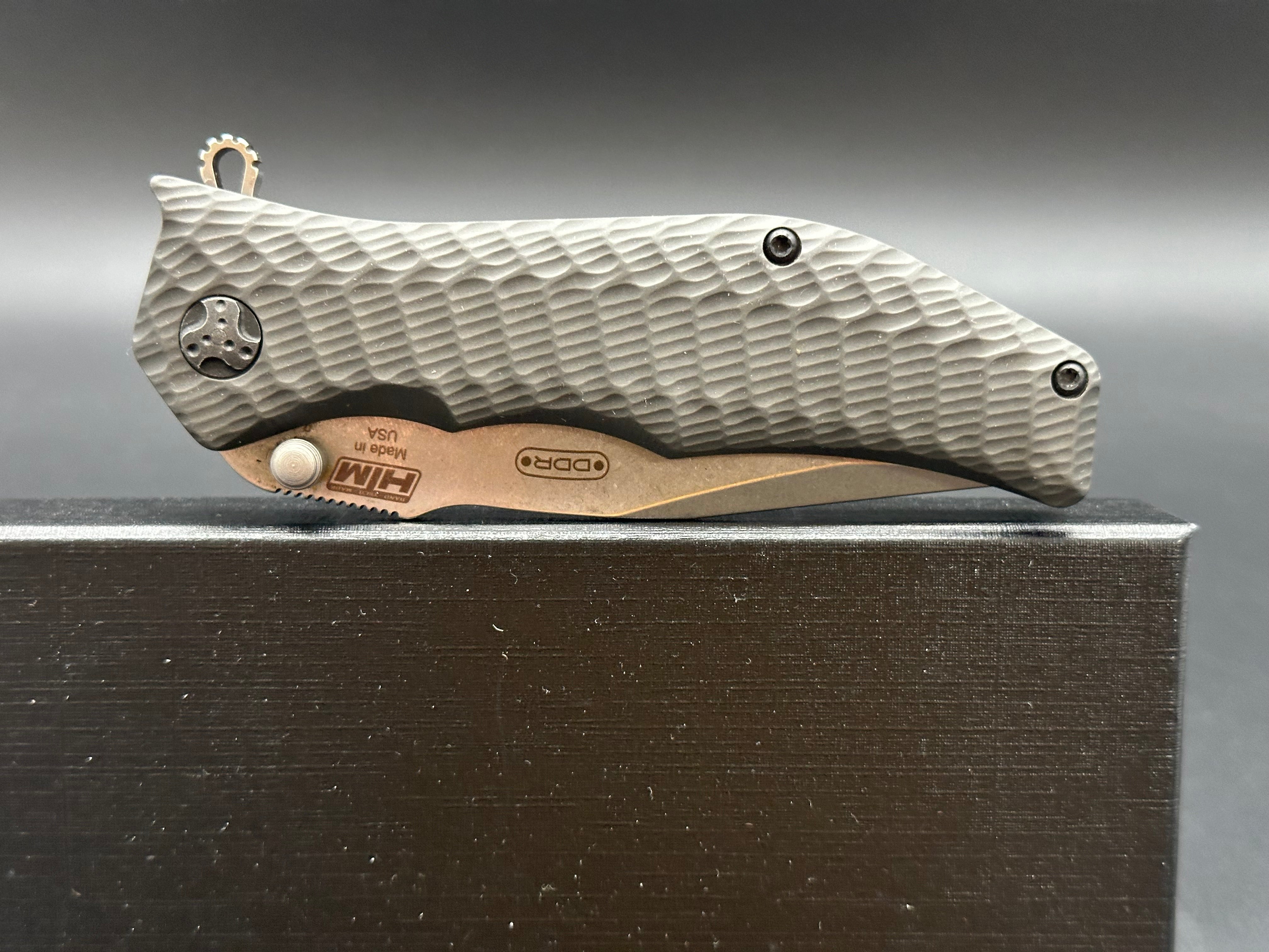HTM Knives Darrel Ralph DDR Gun Hammer Tanto Folding Knife - CTS XHP Steel Blade, Tactical EDC Pocket Knife for Outdoor Camping, Hunting, and Survival Gear