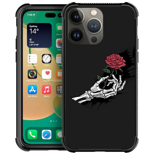 Skull Hand Holding Rose