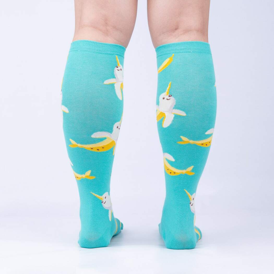 Fun Bananarwhal Knee High Socks for Women - Cute Novelty Crew Socks - Perfect for Costumes, Gifts, and Everyday Wear