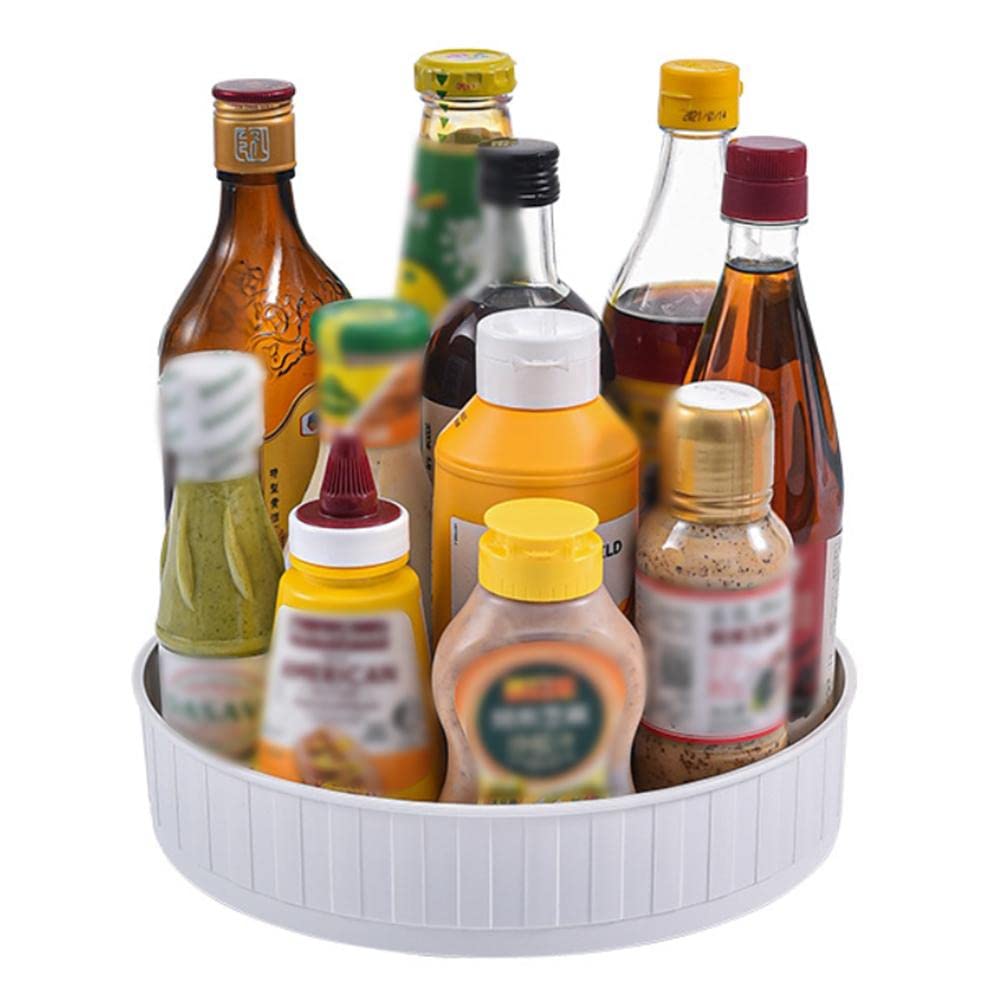 360° Rotating Spice Organizer Turntable - Kitchen Storage Tray for Condiments, Spices & Cooking Essentials | Perfect for Pantry, Countertop & Cabinet Organization | Durable Home Kitchen Helper