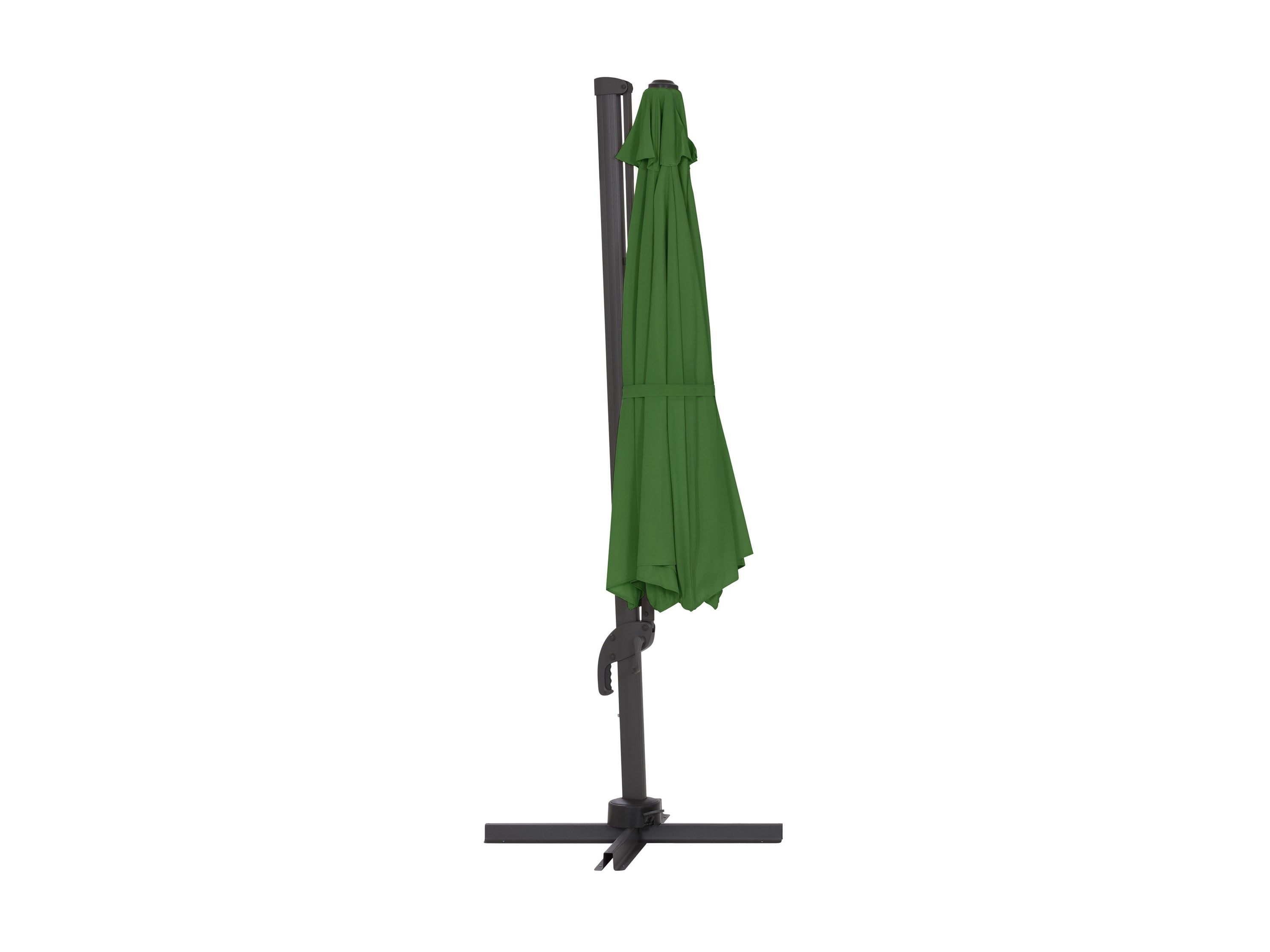 11.5ft Deluxe Offset Patio Umbrella in Forrest Green - Perfect for Poolside, Backyard, and Outdoor Dining Areas