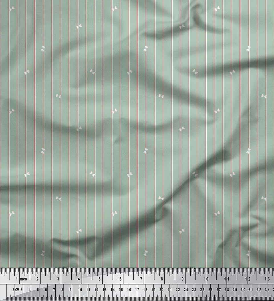 Soimoi 100% Polyester Georgette Fabric - Stripe & Sand Timer Print, 42 Inch Wide for Dresses, Blouses, and Home Decor | Premium Shirting & Crafting Material