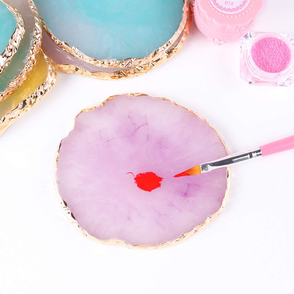 Professional Resin Makeup Mixer & Nail Art Polish Mixing Plate - Blue Foundation Coloring Palette for DIY Cosmetics & Nail Design | Perfect for Salon, Home Use & Creative Beauty Projects