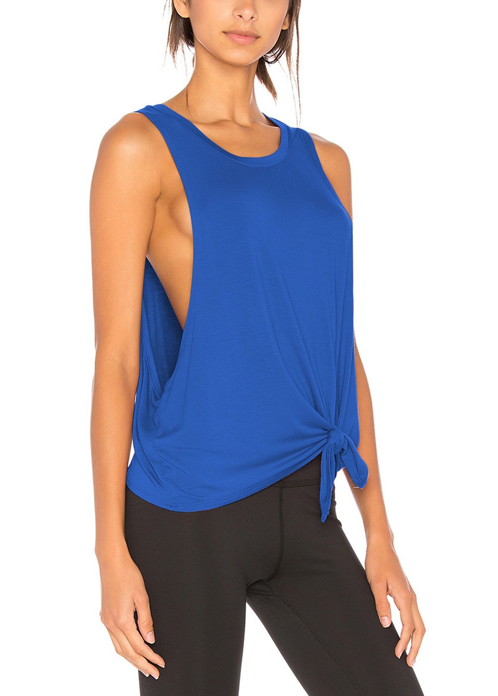 Bestisun Women's Sexy Workout Tank Tops - Yoga & Gym Crop Shirts with Tie Knot Design for Women | Perfect for Yoga, Running, Fitness & Summer Outdoor Activities