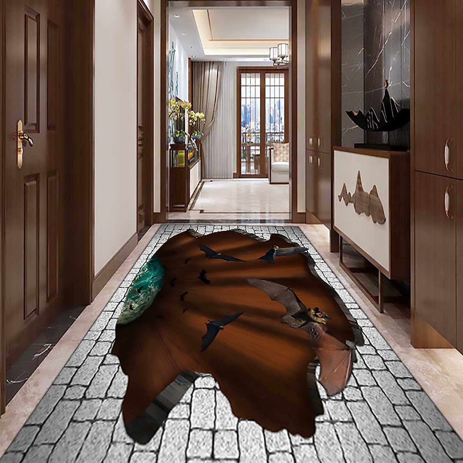 Halloween Non-Slip Washable 3D Pattern Runner Rug - 50x450cm Long Carpet for Hallway, Kitchen, Corridor, Living Room | Customizable Home Decor for Spooky Seasonal Parties & Cozy Fall Interiors