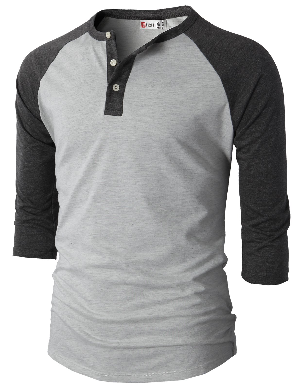 Men's Casual Slim Fit Henley T-Shirt - Raglan Long & 3/4 Sleeve Baseball Jersey Shirt for Everyday Wear, Gym & Outdoor Activities