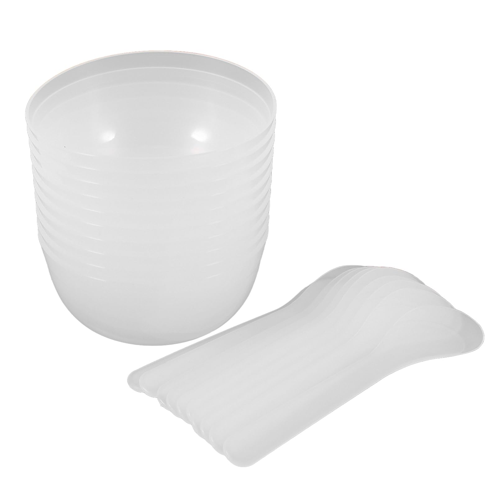 10-Piece Slime Mixing Bowl Set - Transparent Plastic Glue Mixer for DIY Crafts, Makeup & Crystal Mud - Perfect for Kids' Slime Making, Art Projects & Beauty Blending