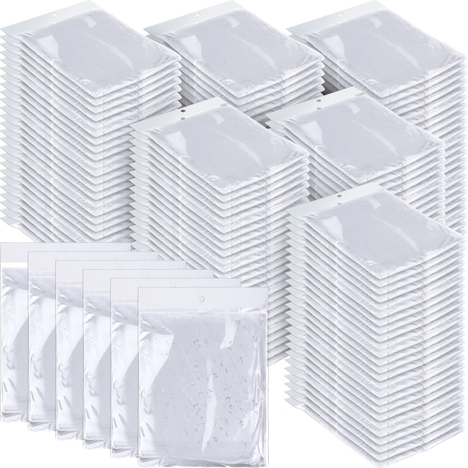 Hercicy 300 Pcs Disposable Rain Ponchos for Adults - Waterproof Emergency Raincoat with Hood - Bulk Pack for Outdoor Events, Camping & Hiking