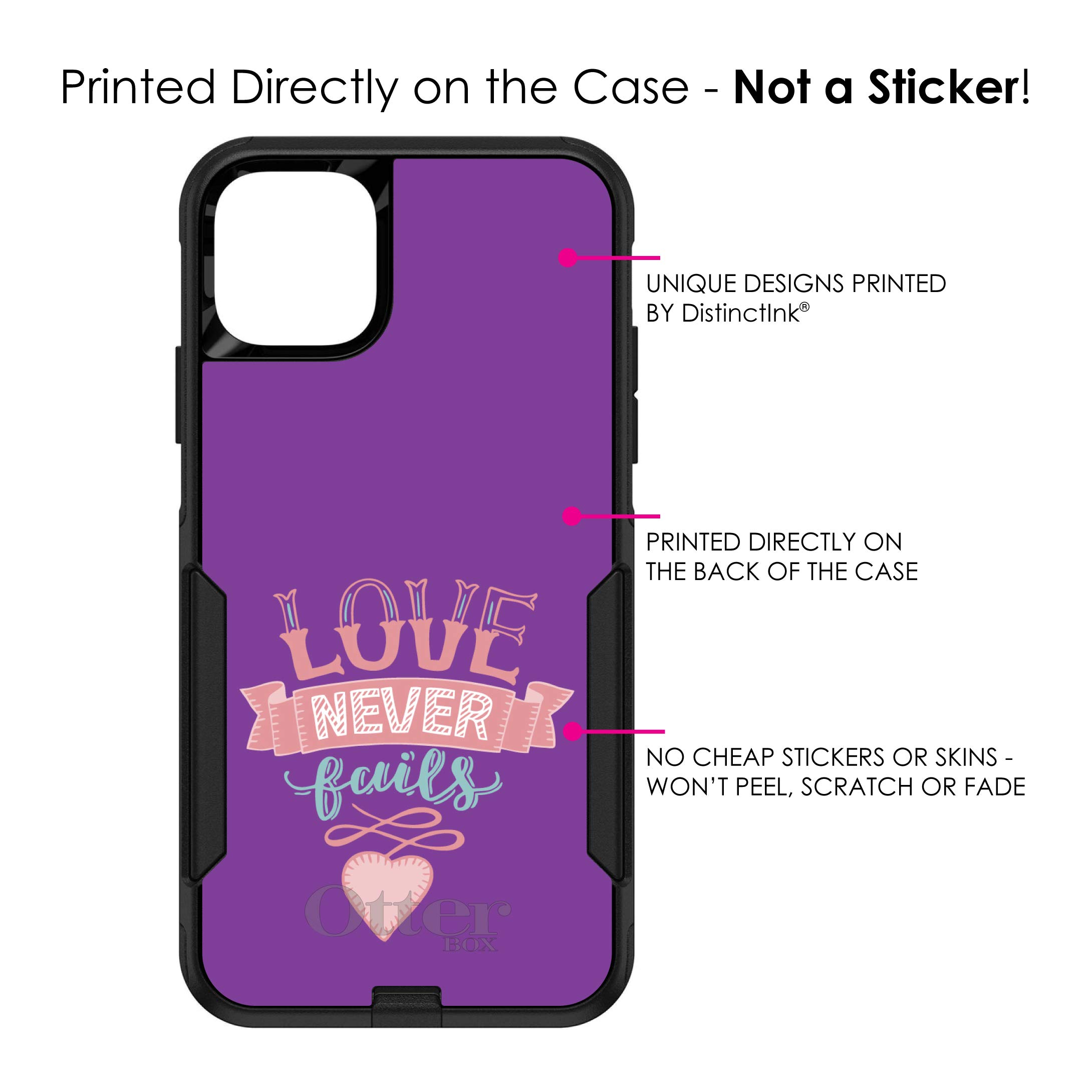 DistinctInk iPhone 11 Pro MAX Case (6.5 Inch) - Durable Protective Cover Replacement for OtterBox Commuter - 1 Corinthians 13 Love Never Fails Heart Design - Perfect for Everyday Use, Travel & Gift Giving