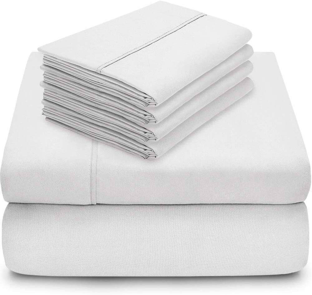 Premium 100% Egyptian Cotton Queen Size Sheet Set - 6-Piece Deep Pocket Bedding for Mattress Up to 18