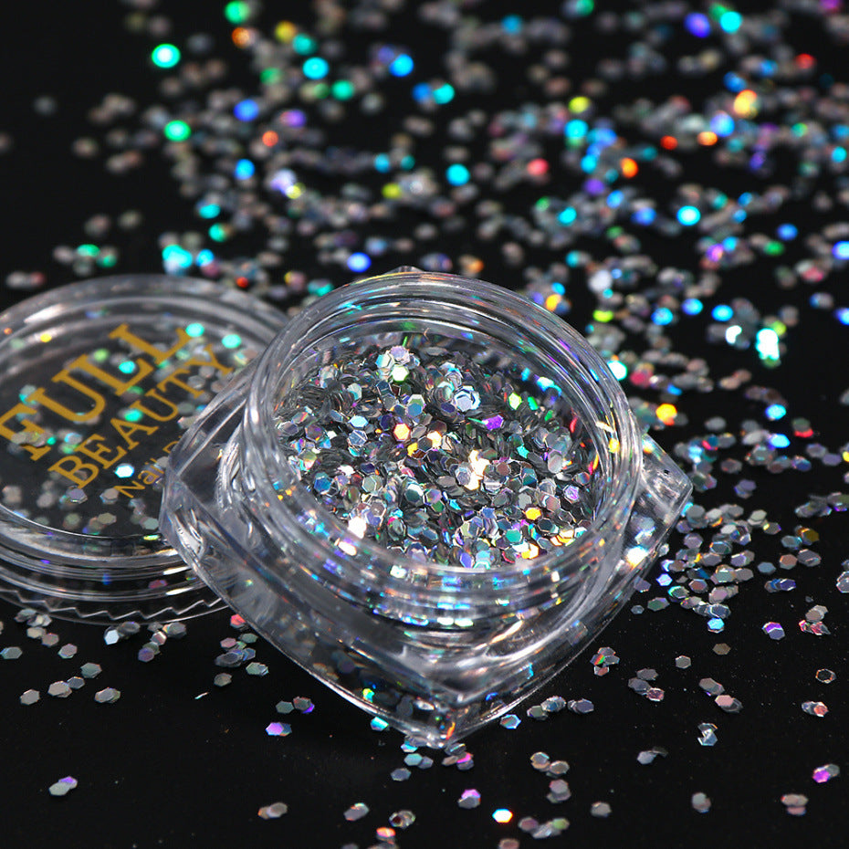 8pcs Silver Holographic Glitter Set for Nail Art, DIY Crafts, Scrapbooking & Party Decorations - Premium Cosmetic Grade Glitter Powder for Makeup, Slime & Resin Projects
