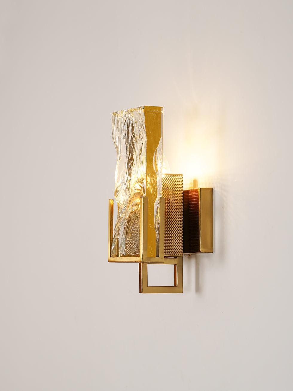 Crystal Wall Sconce - Elegant Ice Glass LED Wall Light for Bedroom, Living Room, and Hallway Decor | Dimmable Modern Lighting Fixture