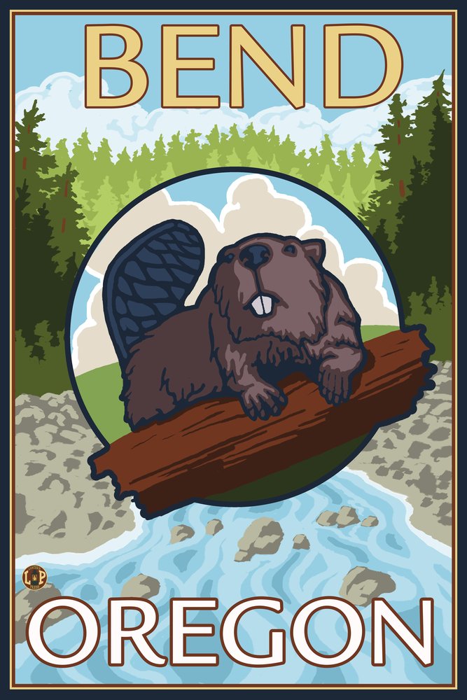 Bend Oregon Beaver River 16x24 Metal Wall Art - Gallery Quality Aluminum Decor for Home & Office - Perfect for Living Room, Bedroom, or Office Wall Decor
