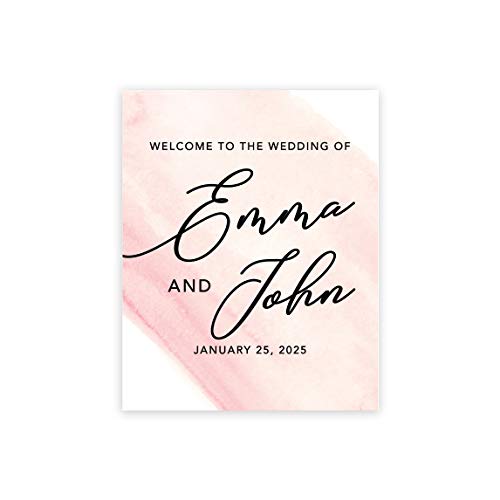 Pink Welcome to the Wedding Watercolor