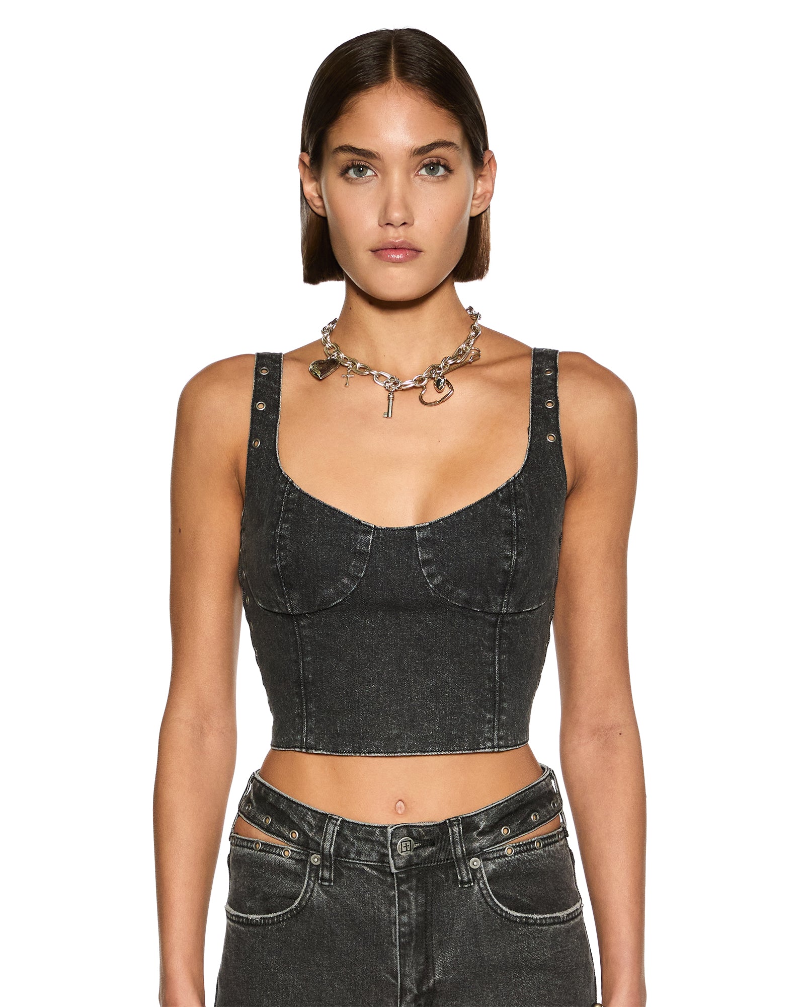 DAUPHINE BUSTIER SHADOW - Women's Lace Corset Top for Evening Wear & Special Occasions