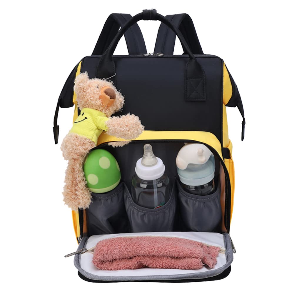 Waterproof Diaper Backpack for Women - Portable Nursing Baby Bag with Multiple Pockets, Pink (Perfect for Travel, Shopping & Outings with Baby)