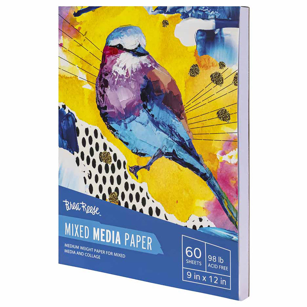 Brea Reese Mixed Media 9x12 Paper Pad - 60 Sheets 98lb Acid-Free Sketchbook for Artists, Watercolor & Acrylic Painting - Perfect for Art Journals, Scrapbooking & DIY Craft Projects