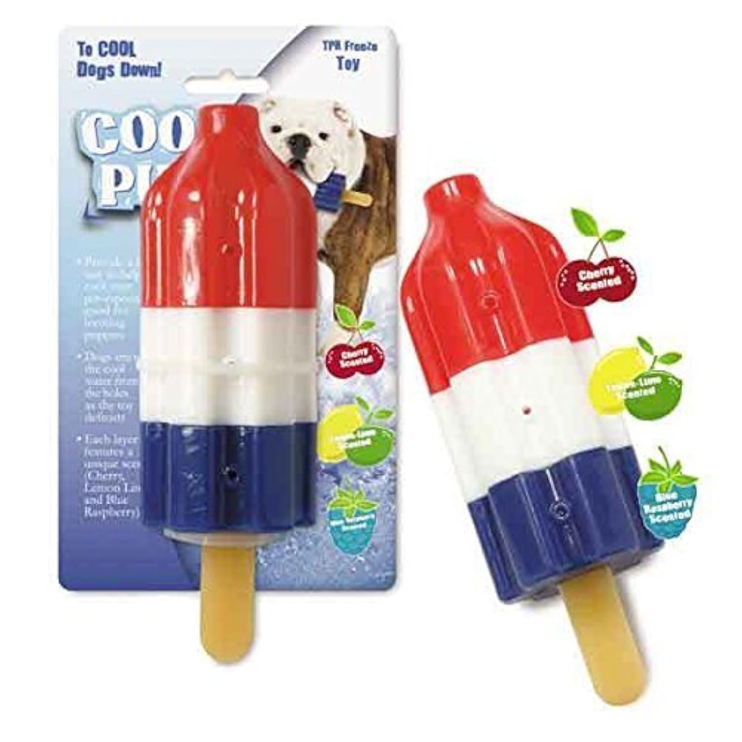 Dog Chew Toy - Rocket Pop Ice Cream Popsicle Shaped Summer Cooling Toy for Small Dogs | Frozen Water Treat Dispenser for Hot Weather Playtime
