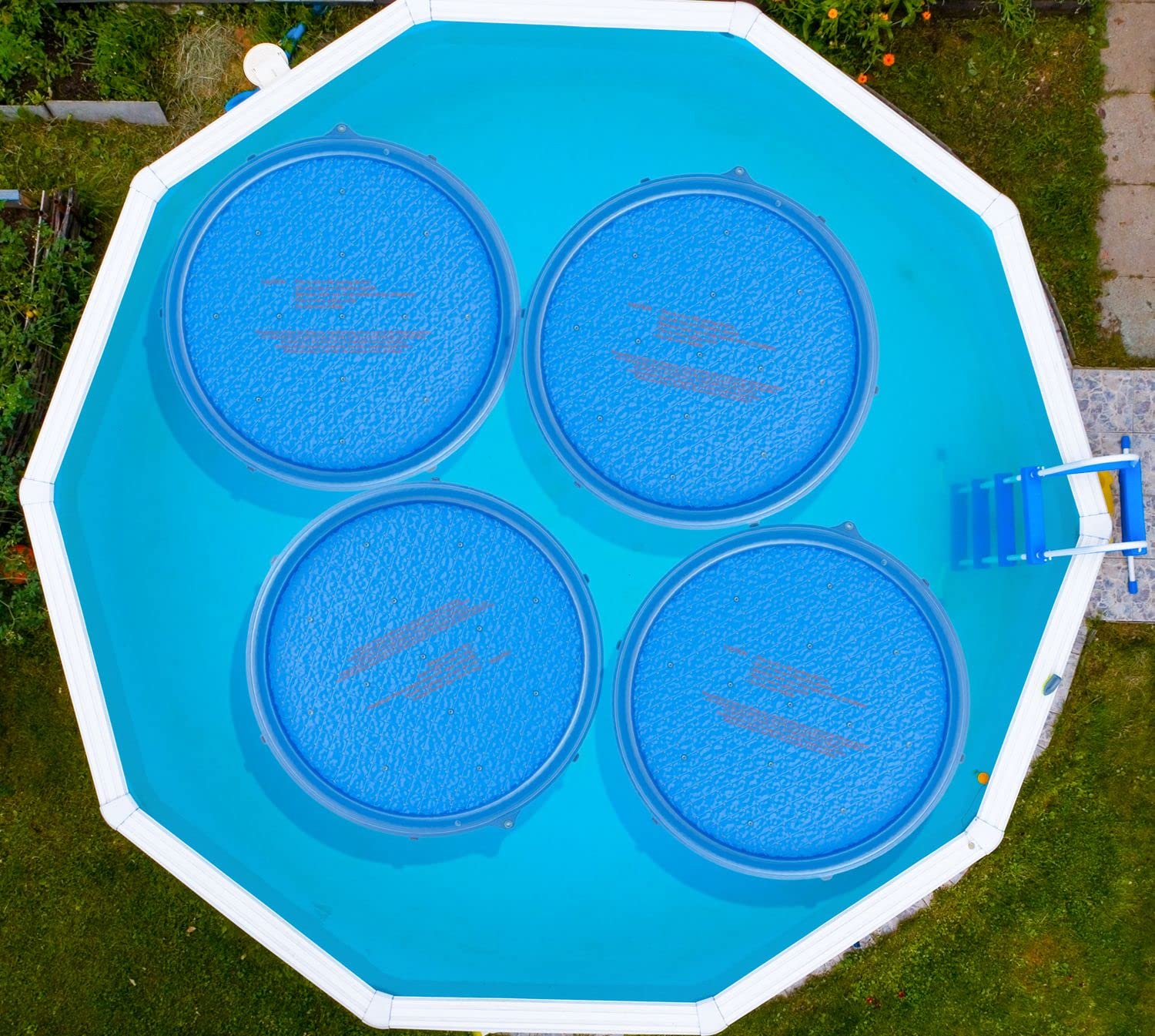 Solar Pool Heater Cover - 6 Pack UV Resistant Sun Rings for Inground & Above Ground Swimming Pools & Hot Tubs | Efficient Solar Heating Accessory | Perfect for Backyard, Spa & Outdoor Water Heating