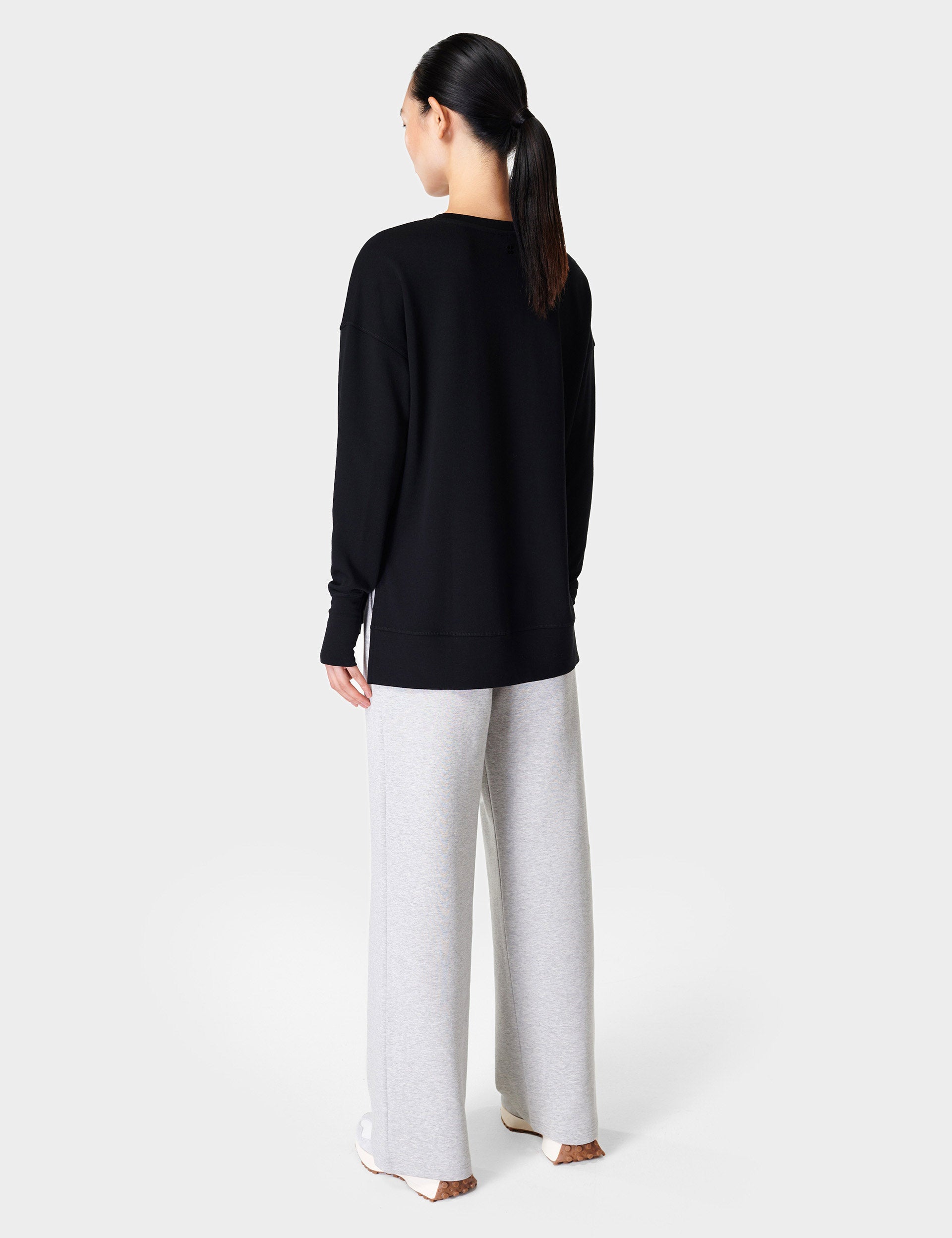 After Class Longline Sweatshirt for Women - Black Oversized Pullover Hoodie | Casual Streetwear, Loungewear & College Outfit