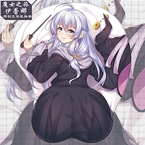 Anime The Journey of Elaina 3D Figure - Cute Anime Girl Gel Gaming Mouse Pad with Wrist Rest - Perfect Gift for Gamers & Anime Fans - Ideal for PC Gaming, Office Work & Anime Collectors