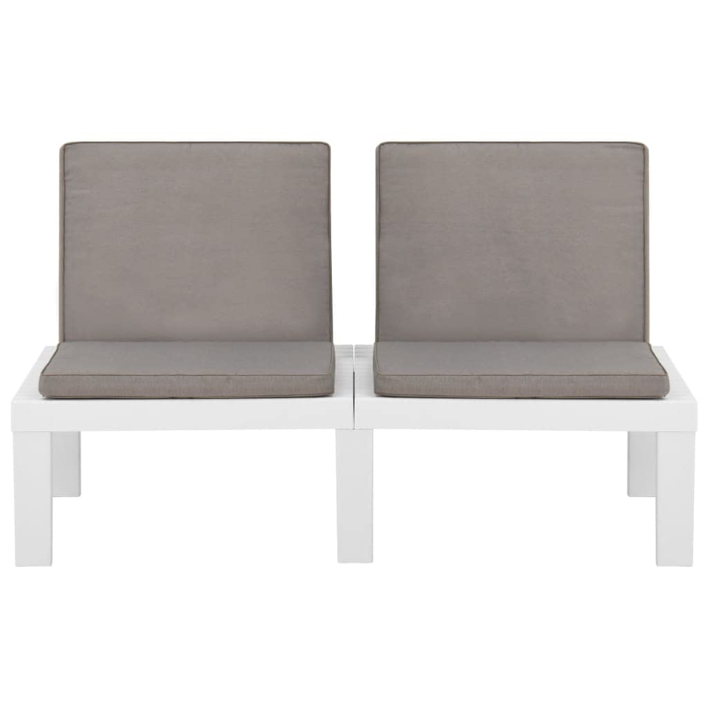 CHARMMA 2-Piece White Plastic Patio Lounge Set with Weather-Resistant Cushions - Outdoor Furniture for Poolside, Garden & Backyard Relaxation