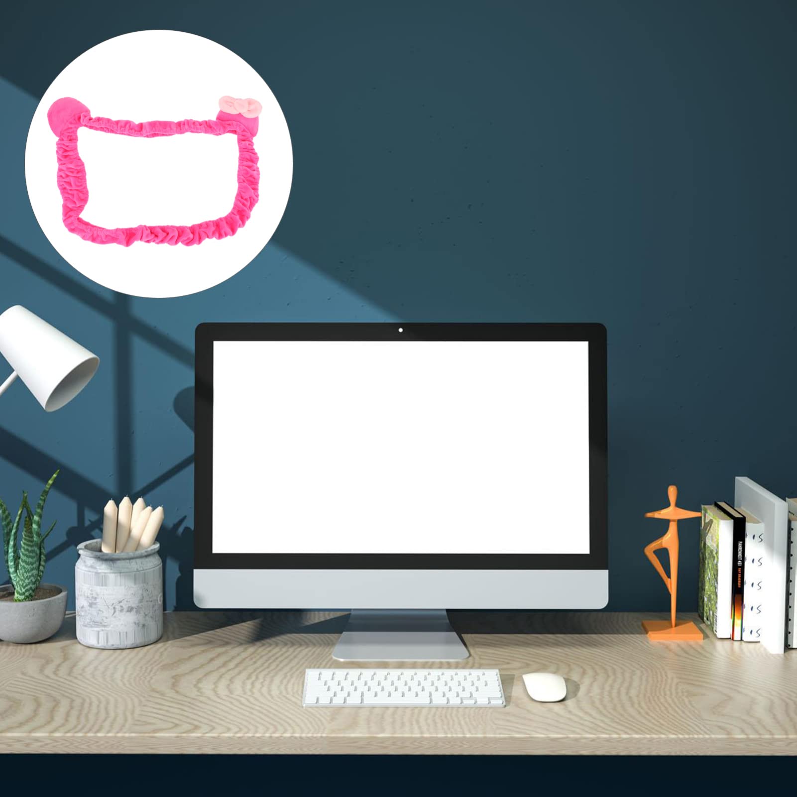 1PC Pink Computer Monitor Dust Cover - Adorable Polyester LCD Screen Protector for Desktops, Air Conditioning Units | Cute & Functional Cleaning Accessory for Home & Office Use