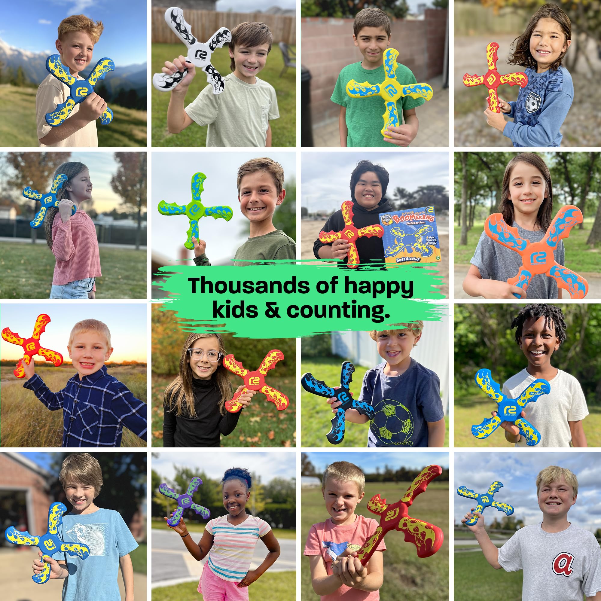 Best Boomerang for Kids - Fun Outdoor Toy for Boys & Girls of All Ages - Perfect Easter Basket Stuffers & Birthday Party Favors - Great Gift Idea for Children - Ideal for Backyard Play, Park Adventures & Family Fun