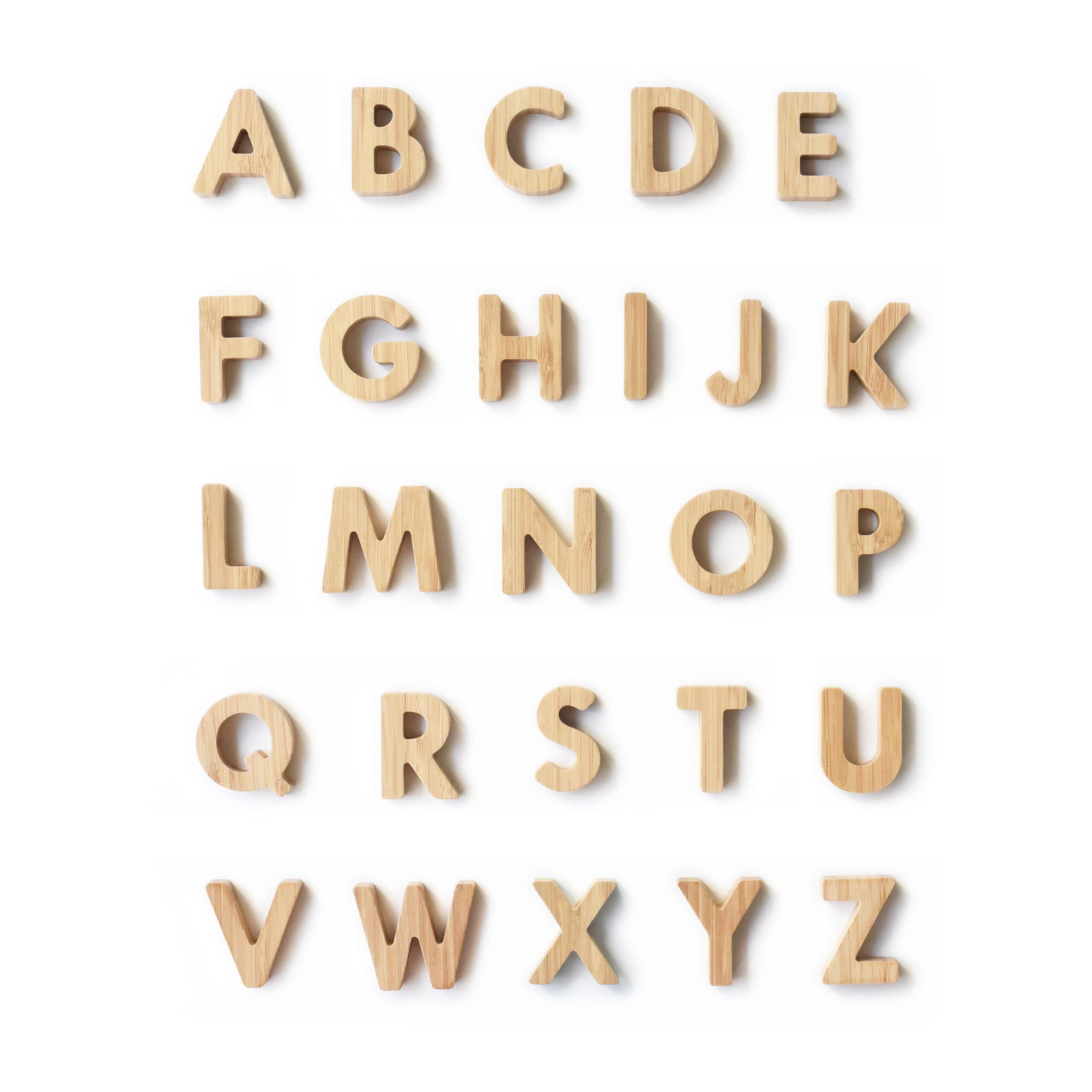 Wee Gallery Natural Wooden Alphabet Blocks - 26 Large Sensory Learning Letters for Toddlers & Preschool Kids, Boys & Girls - Learn to Read, Trace & Sort - Perfect for Homeschooling & Montessori Classrooms