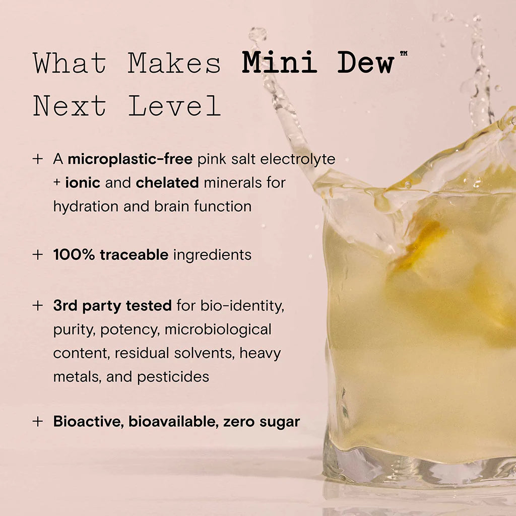 Mini Dew Electrolytes + Trace Minerals Supplement - Hydration Boost for Athletes, Fitness & Outdoor Activities