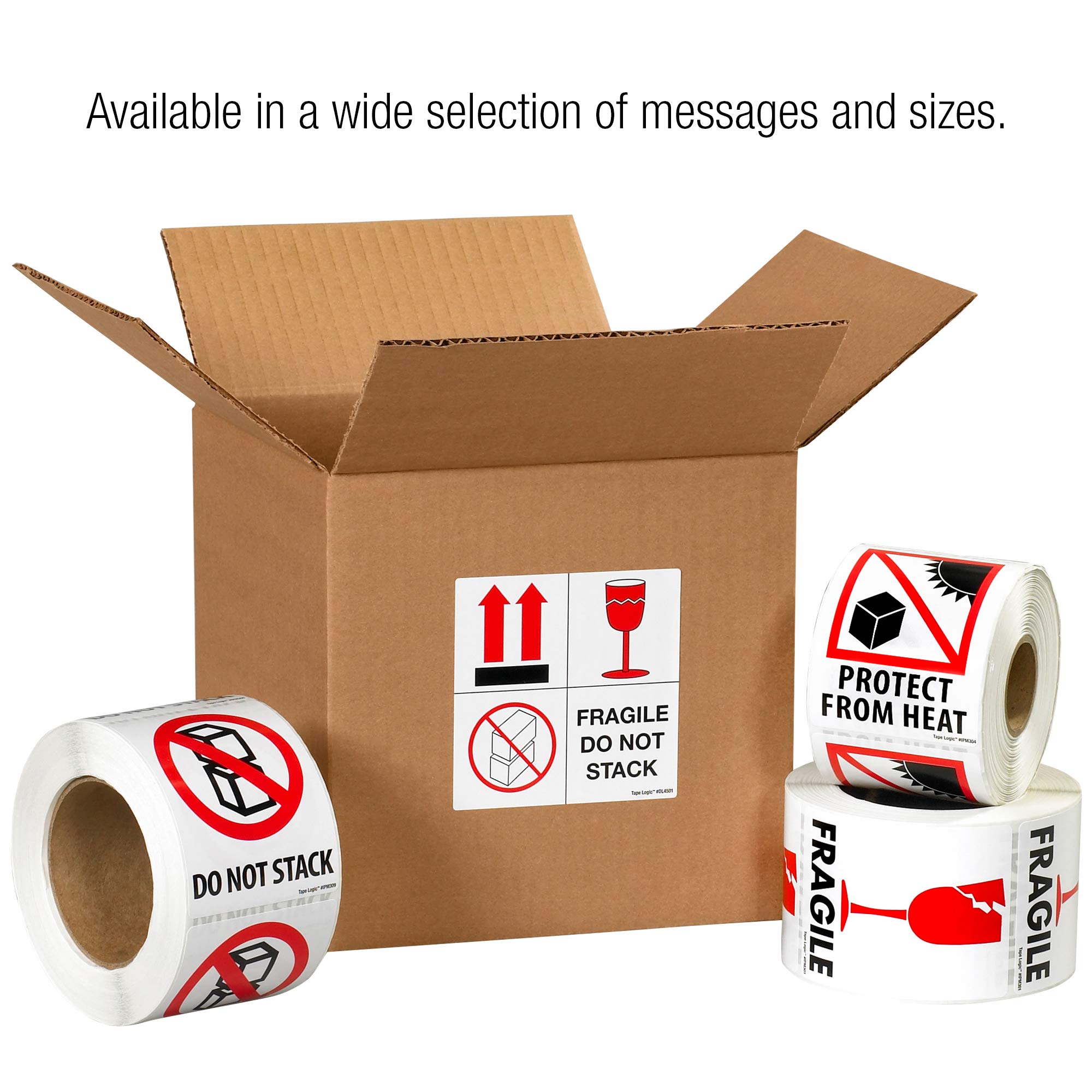 Fast Tape Logic® 2000 Labels (4 Rolls of 500) - 3' x 4' Heat-Resistant Shipping Labels in Red, White & Black - Perfect for Warehouse, Logistics & Package Protection