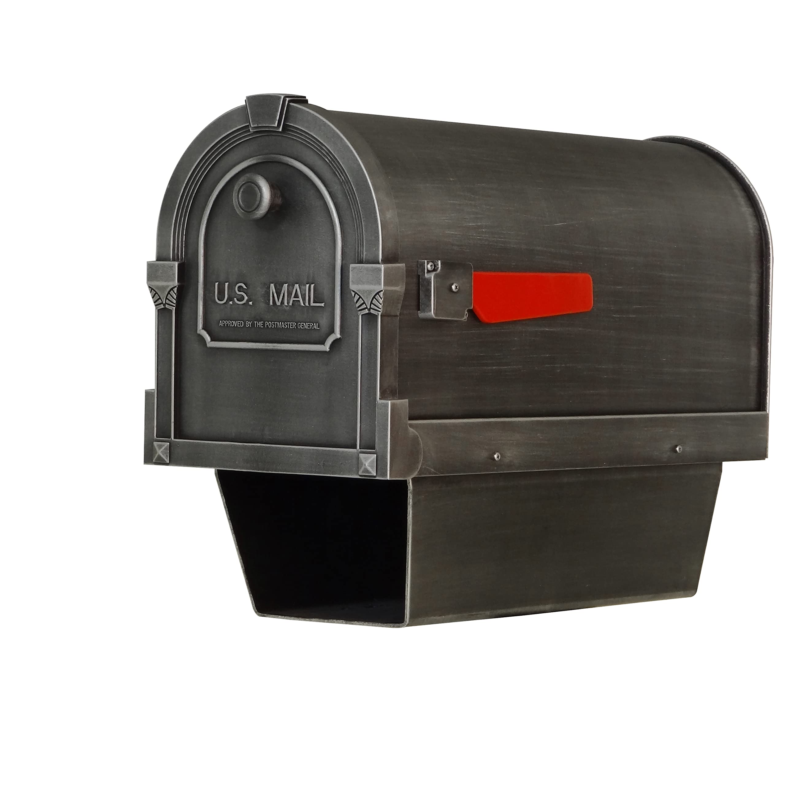 SCS-2014-SW Swedish Silver Aluminum Mailbox - Special Lite Savannah Curbside Post Mount Mailbox with Paper Tube - Durable Outdoor Mailbox for Home, Office & Apartment Use