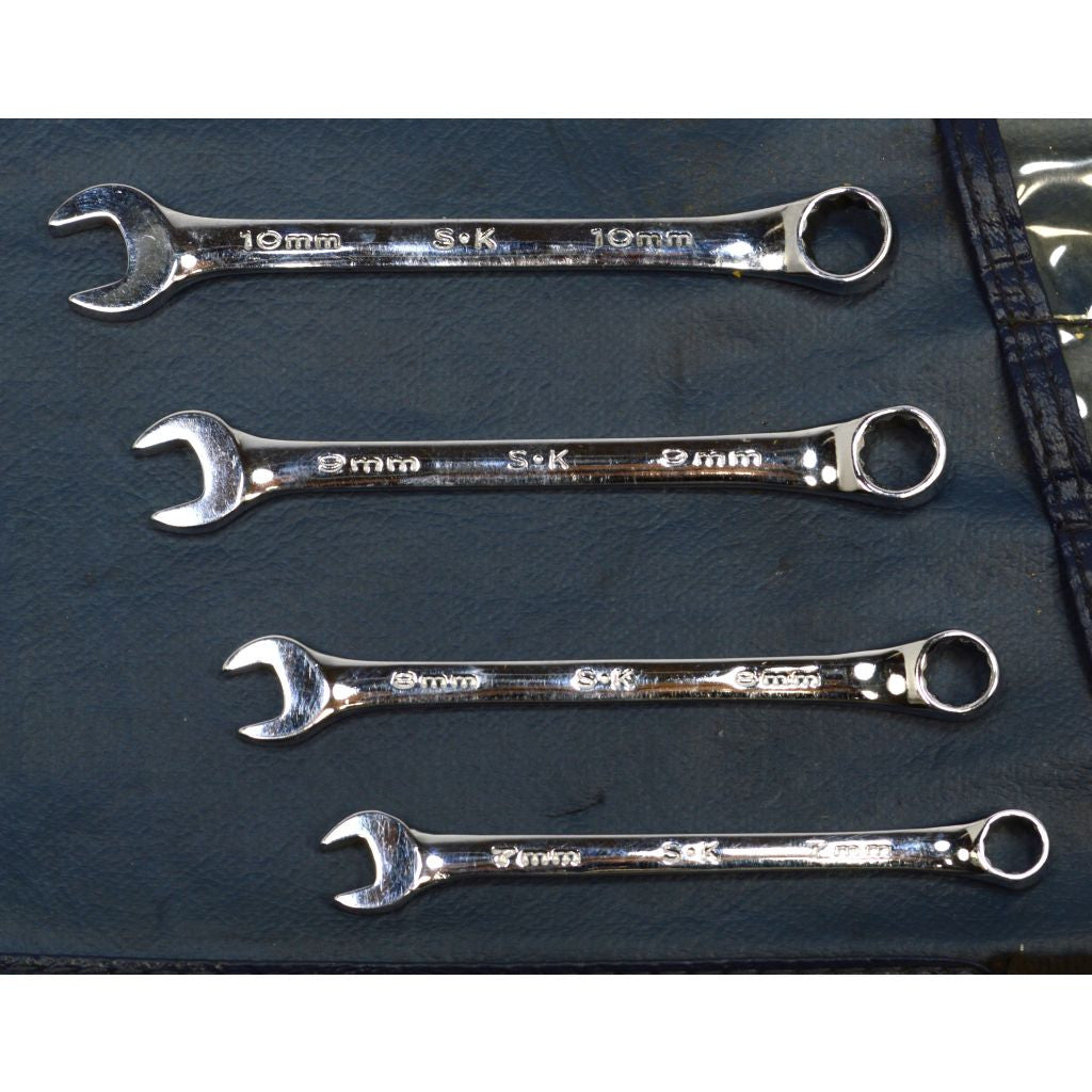 SK SUPERKROME 18-Piece Metric Combination Wrench Set (7-24mm) - 12-Point Professional Grade Tools for Automotive Repair & DIY Projects