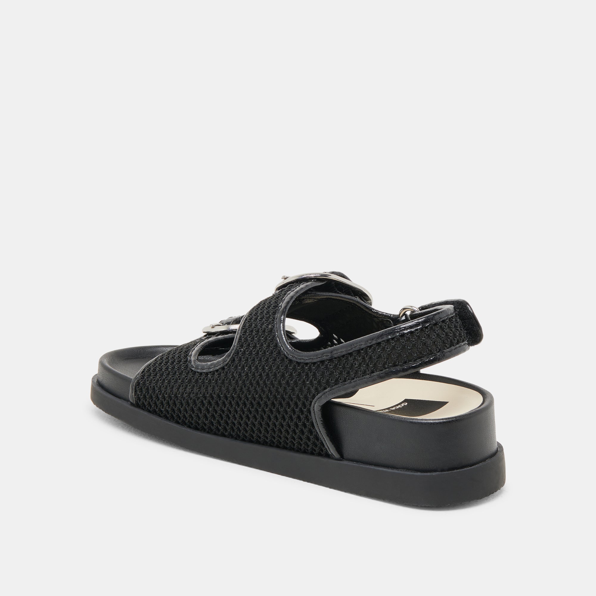 STARLA Women's Black Woven Mesh Sandals - Breathable Summer Beach Slides for Outdoor Walking & Casual Wear