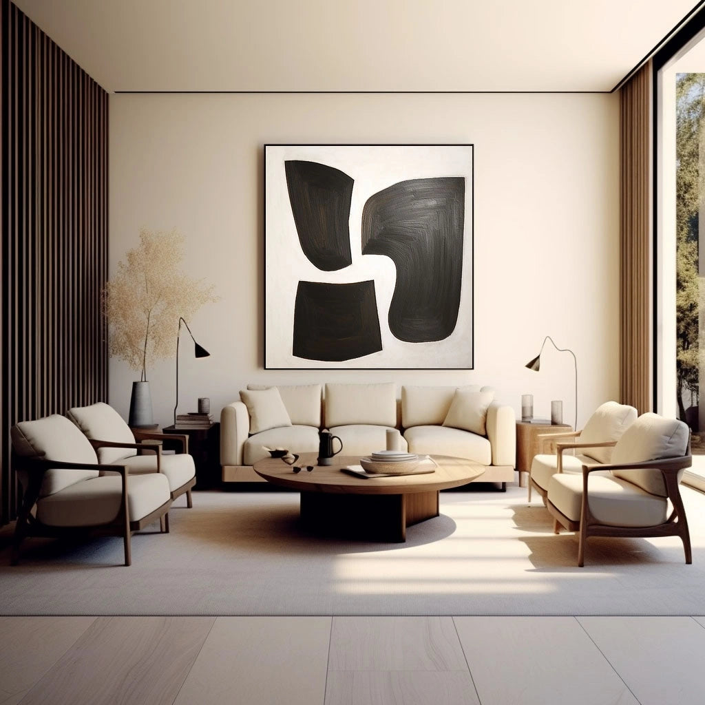 Abstract Tranquility Art Painting #WS102 - Modern Canvas Wall Decor for Living Room, Bedroom & Office | Calming Blue and White Contemporary Artwork