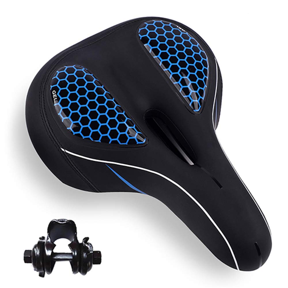 ZYLEDW Comfortable Breathable Gel Bike Seat with Taillight - Waterproof Bicycle Saddle for MTB, Road, City & Exercise Bikes | Perfect for Commuting, Mountain Trails & Indoor Cycling Workouts