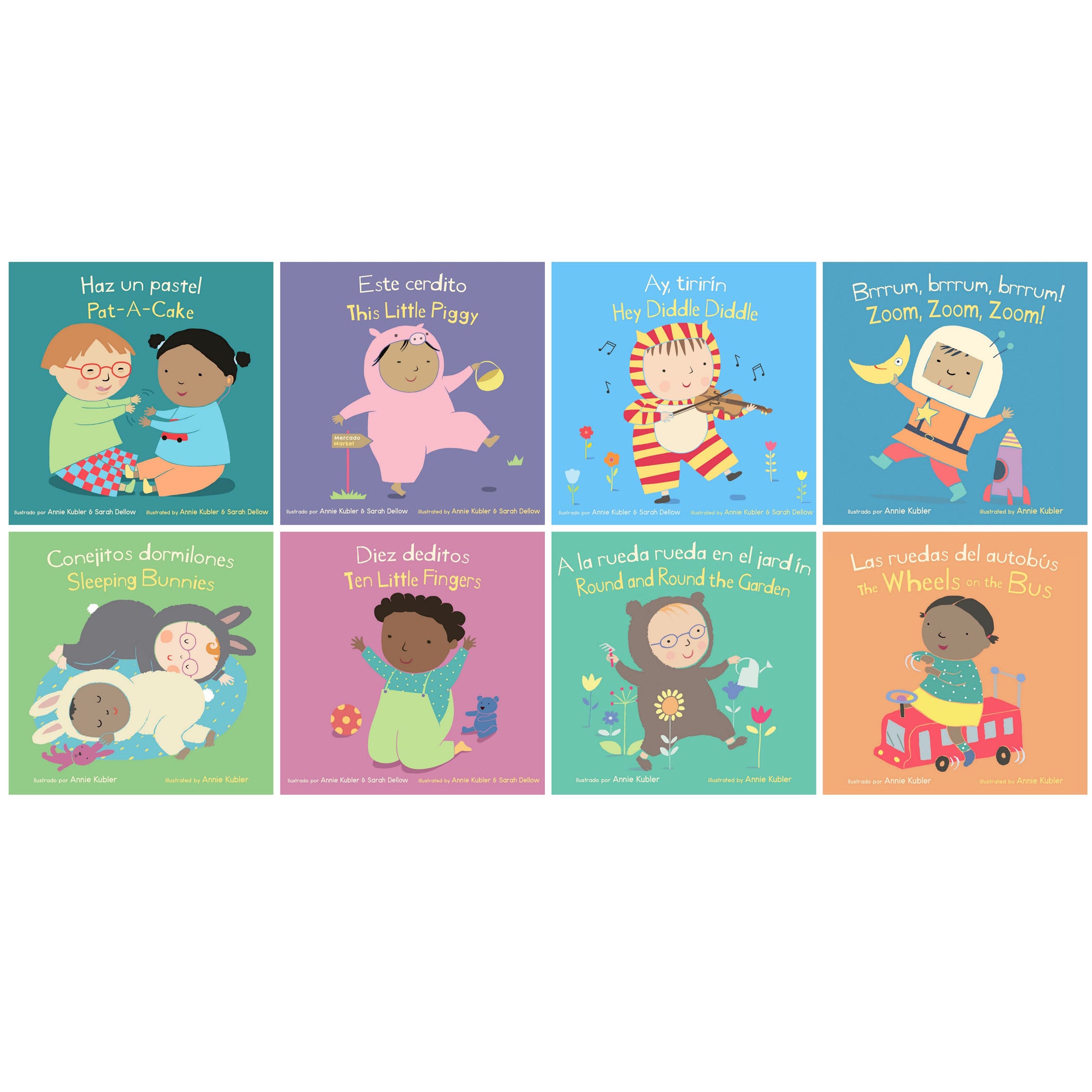 Bilingual Baby Rhyme Time 8 Book Set for Toddlers - English & Spanish Learning Books for Kids - Perfect for Storytime, Early Childhood Education & Bilingual Development