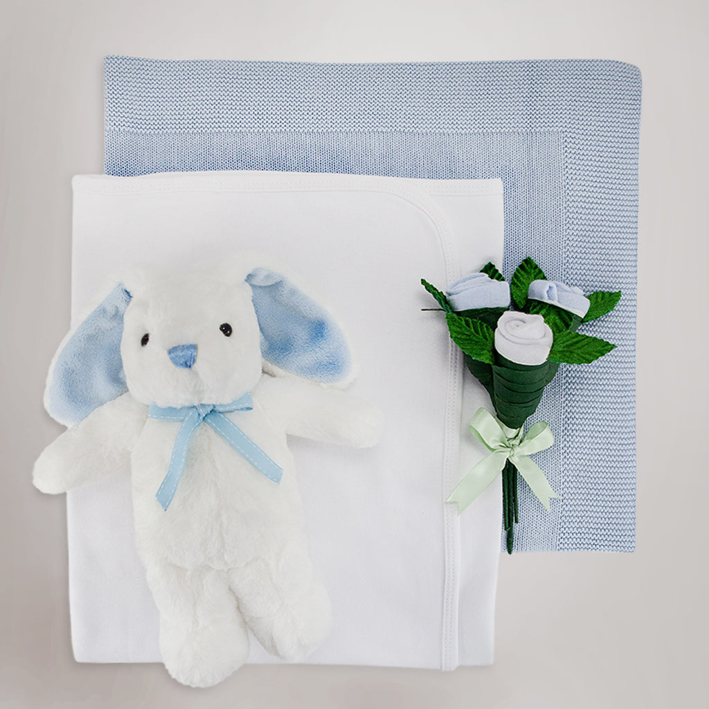 Personalized Little Blue Bunny Baby Blanket - Soft Plush Cake Design for Newborn Gifts, Nursery Decor & Photo Props - Perfect for Baby Showers, Christenings & 1st Birthday Celebrations