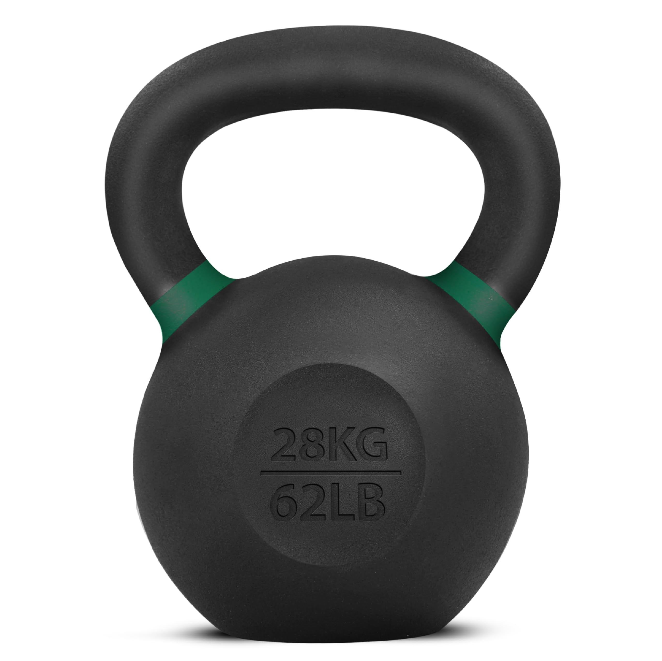 Yes4All Powder Coated Cast Iron Kettlebell 28KG/62LB - Premium Strength Training Weight for Full Body Workouts, Home Gym & CrossFit | Ideal for HIIT, Functional Training & Muscle Building
