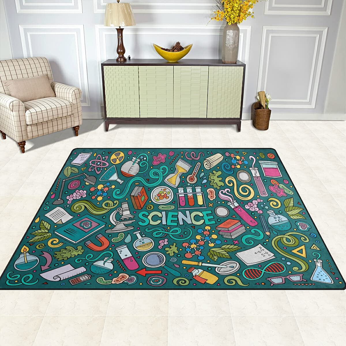 ALAZA Science Chemistry Themed Area Rug 5'3